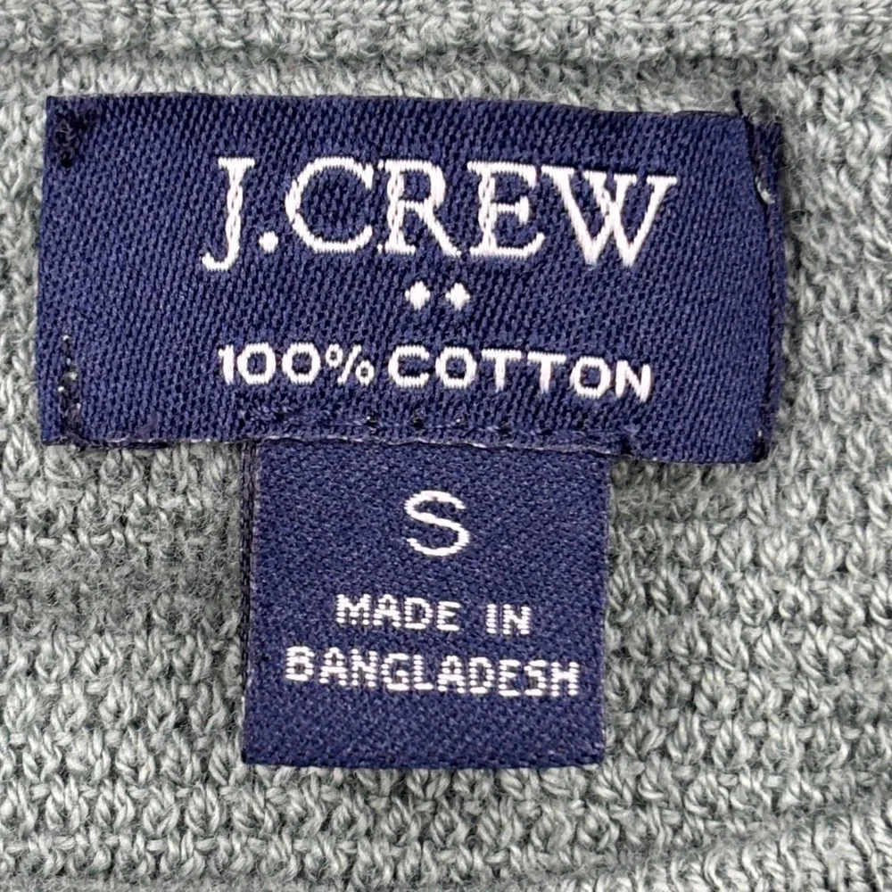 JCrew Factory Mens Small Crewneck Cotton Knit Raglan Sweater Sage Green CD617
